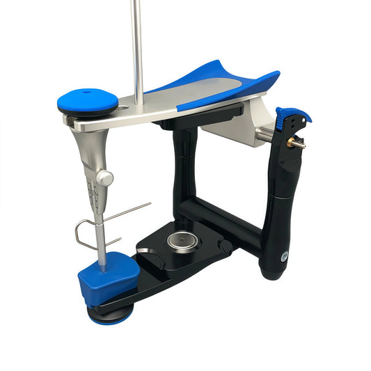 Non-adjustable dental articulator with fixed condylar angle
