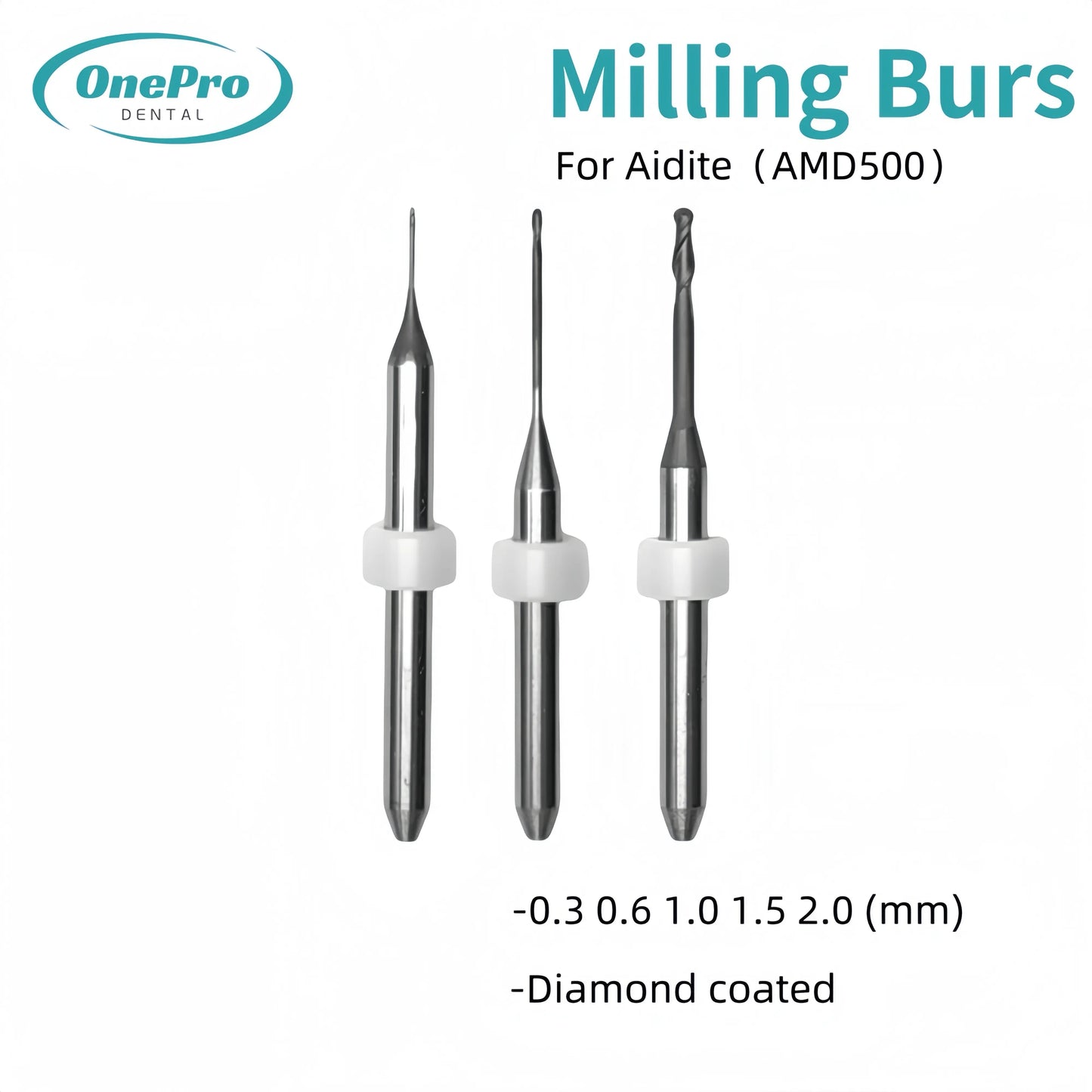 "High-precision milling burs for Aidite AMD500 zirconia cutting and dental restoration"