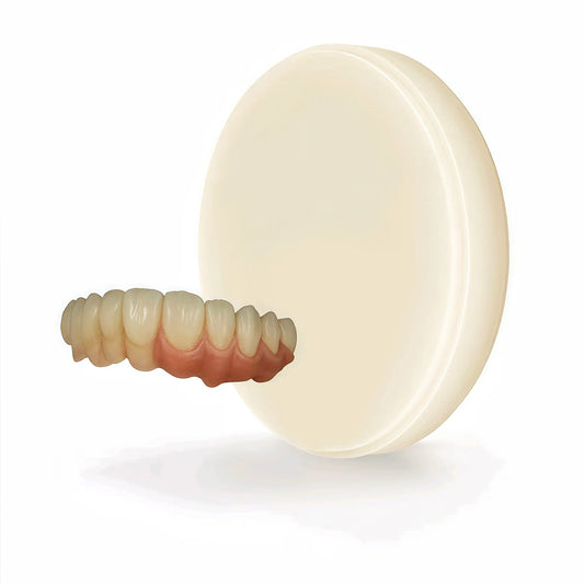 Dental multilayer PMMA block with seamless color blending