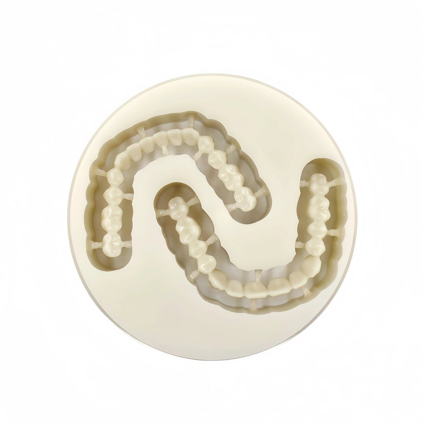 Dental lab PMMA disc for full-arch restorations and multi-unit bridges