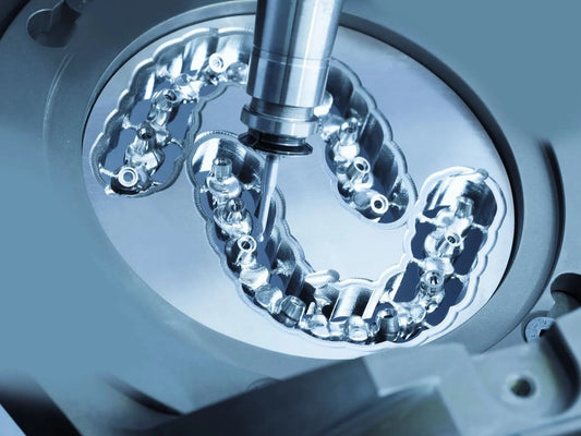 Dental implant framework milled from titanium disc using CAD/CAM technology