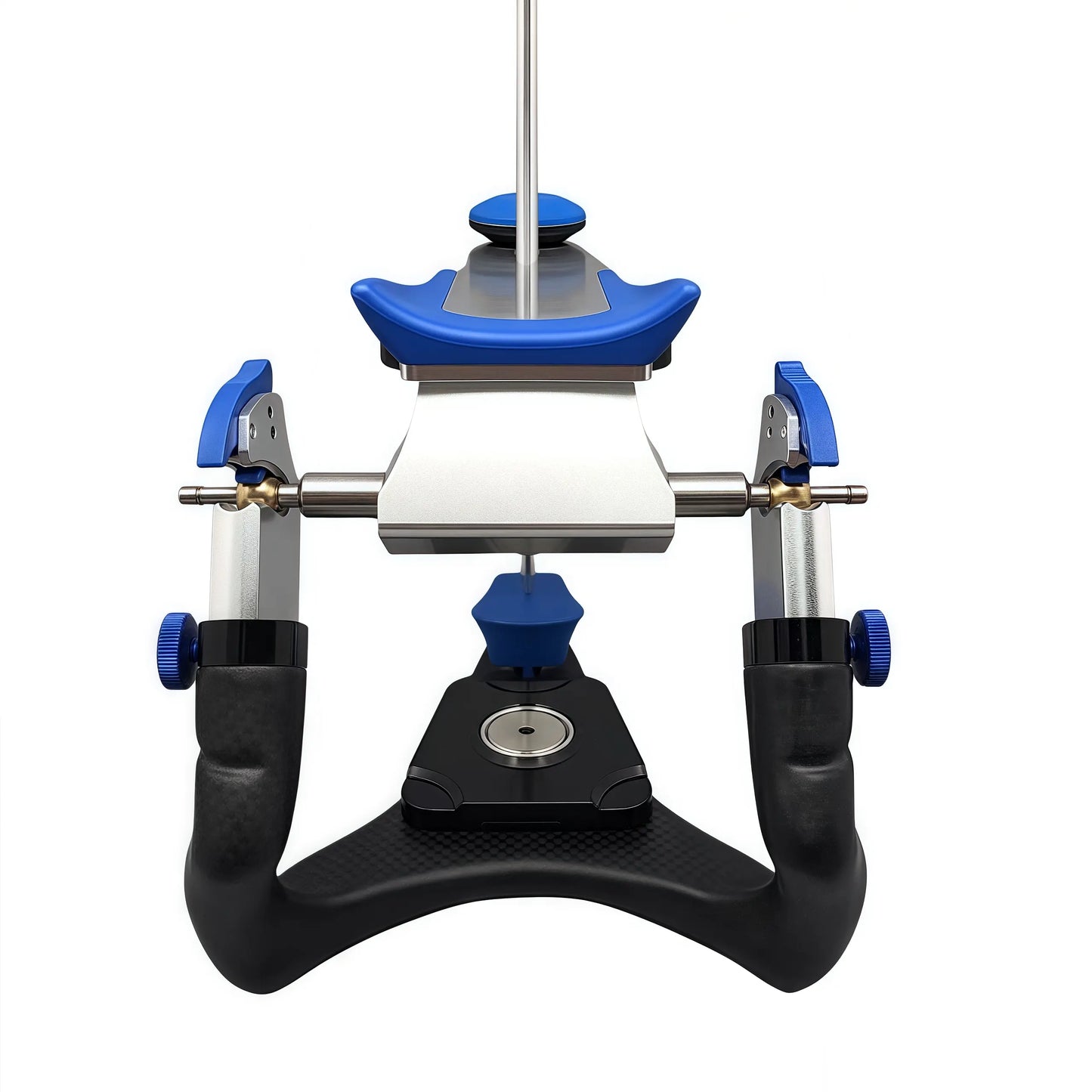 Dental reference articulator with click-centric locking system