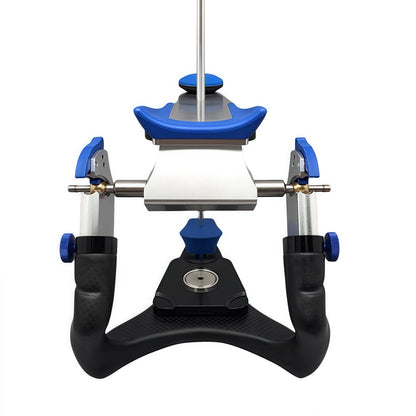 Dental reference articulator with click-centric locking system
