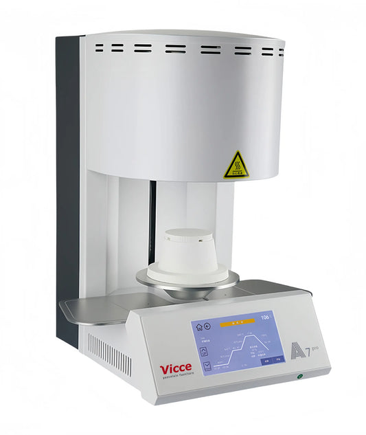 Side view of A7 Pro dental ceramic furnace for porcelain firing