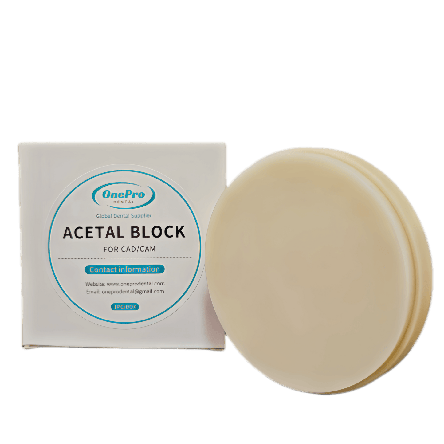 Biocompatible acetal disc for durable dental milling