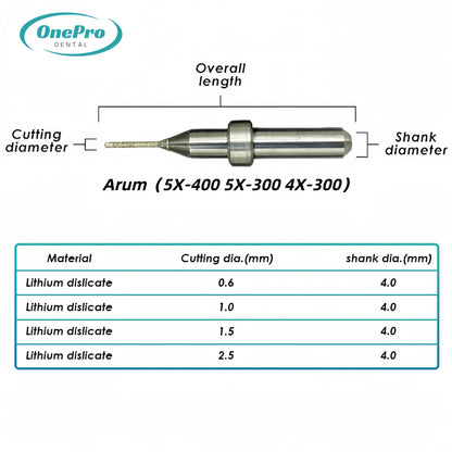 "Durable dental lab milling burs for CAD/CAM workflows and precision cutting"