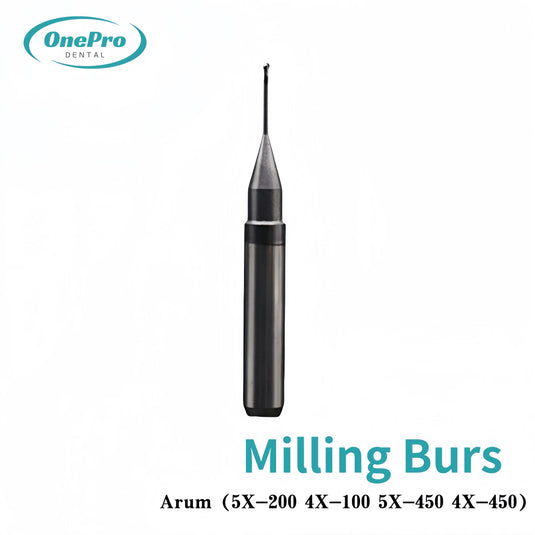 "High-precision milling burs for Arum 5X-200, 4X-100, 5X-450 and 4X-450 dental machines"