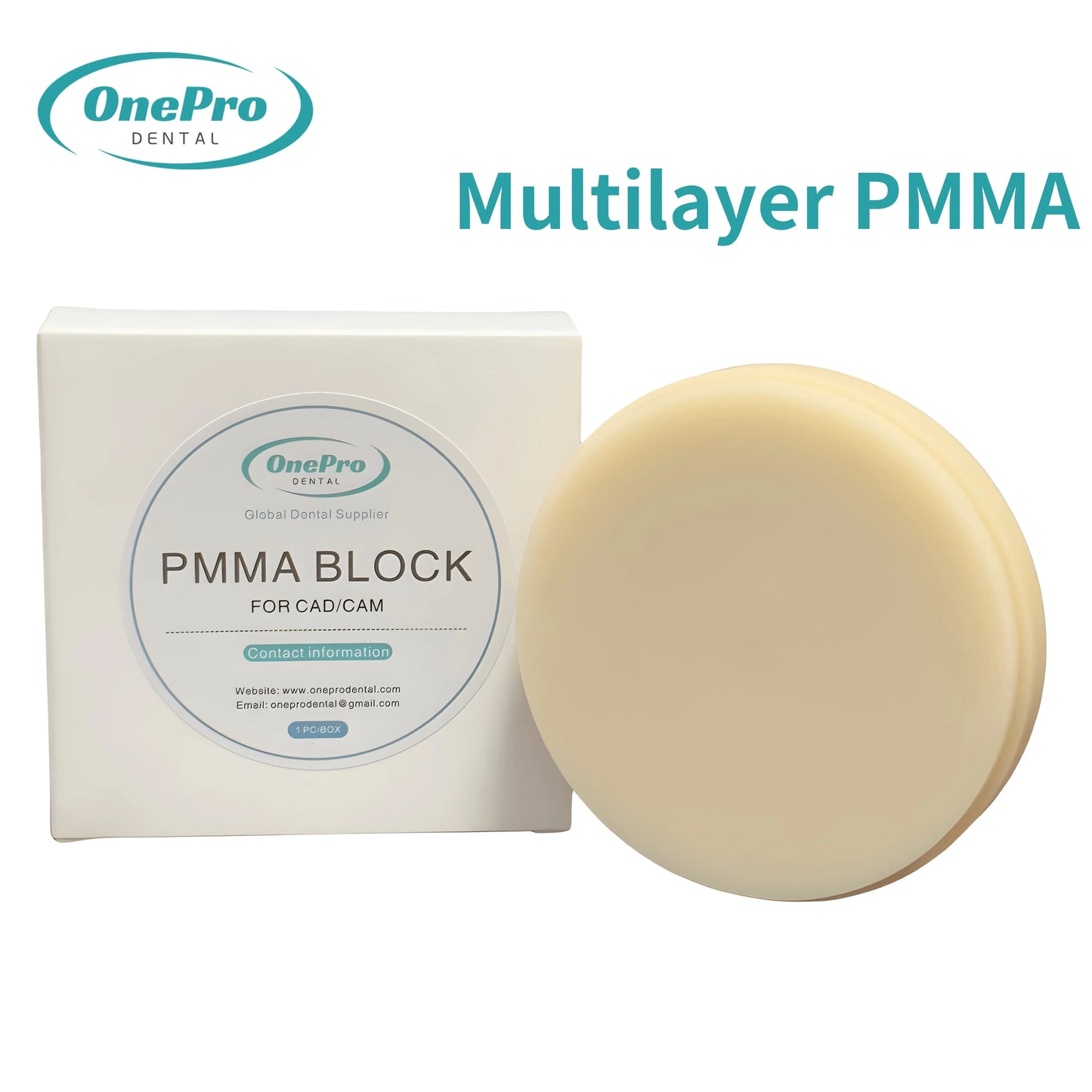 Multilayer PMMA Disc with natural color gradient – OnePro Dental