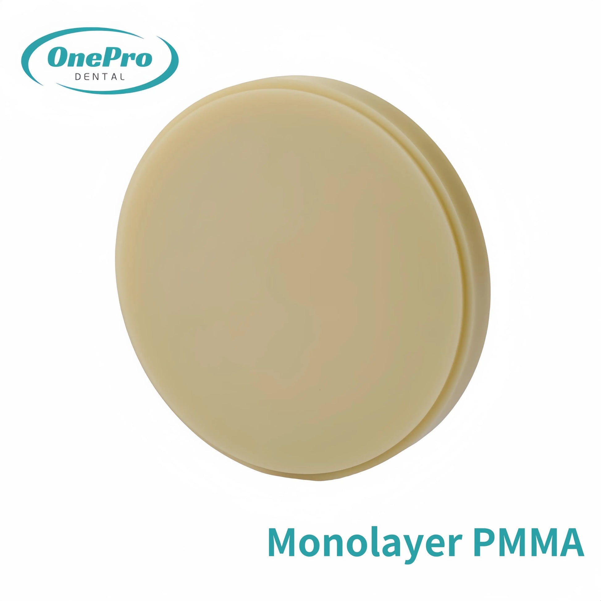 Precision-milled monolayer PMMA disc for aesthetic dental applications