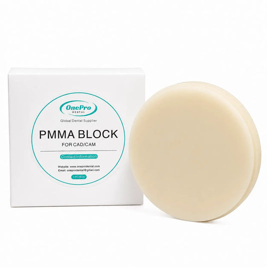 OnePro Dental multilayer PMMA disc with packaging for CAD/CAM dental 