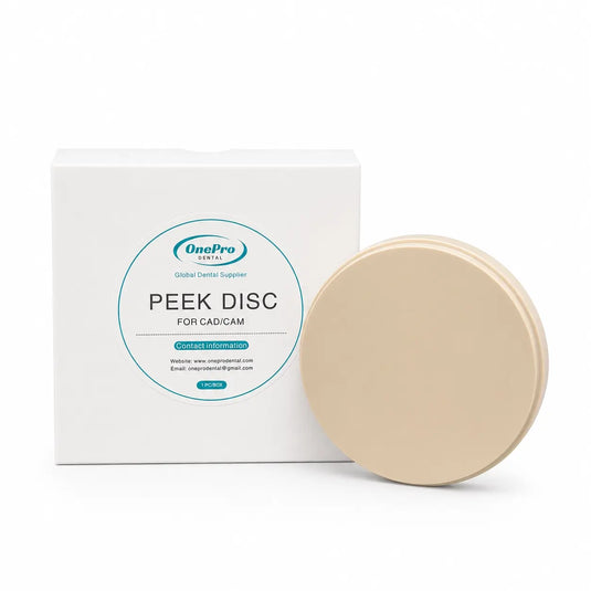 Natural PEEK disc used for CAD CAM milling of dental denture framework