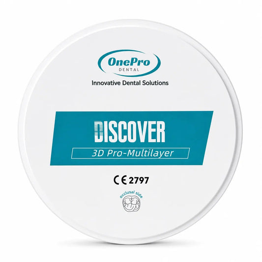 OnePro Dental 3D-Pro multilayer zirconia disc 98mm with CE 2797 marking for dental CAD/CAM labs