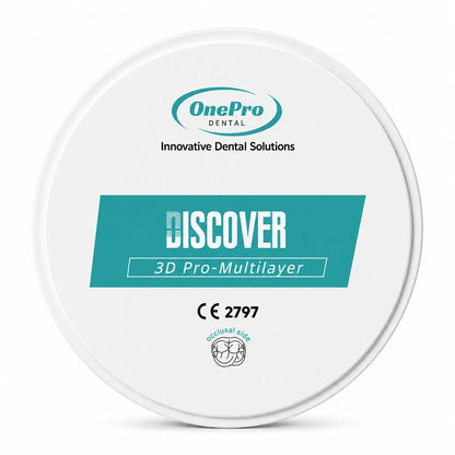 OnePro Dental 3D-Pro multilayer zirconia disc 98mm with CE 2797 marking for dental CAD/CAM labs
