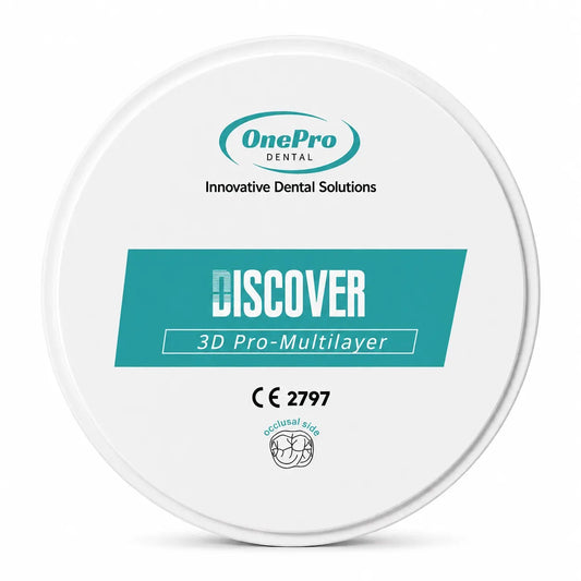 OnePro Dental 3D-Pro multilayer zirconia disc 98mm with CE 2797 marking for dental CAD/CAM labs