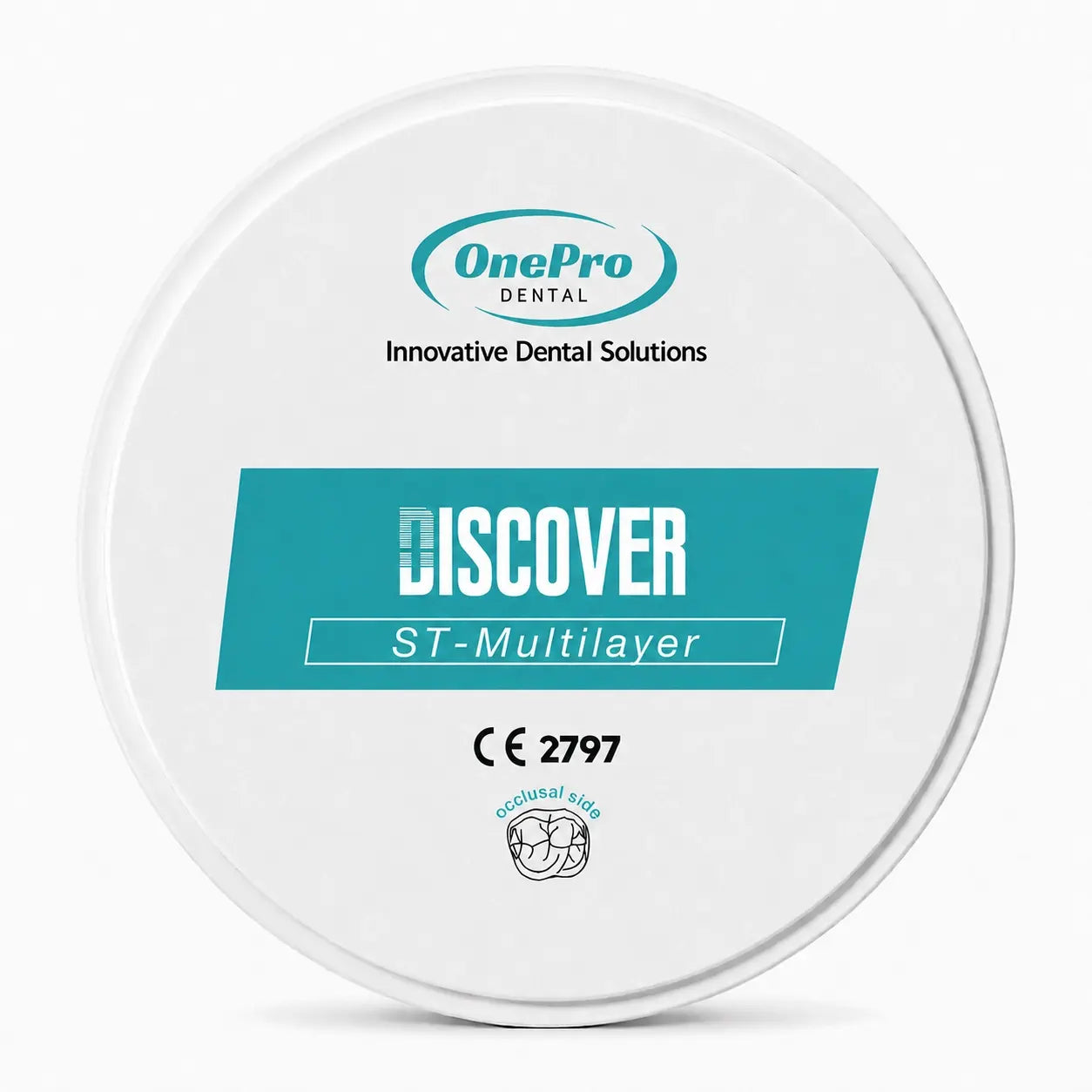 OnePro ST Multilayer zirconia disc front view for dental CAD CAM restorations