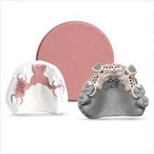 Pink PEEK Disc with CAD/CAM milled removable partial denture framework for dental applications