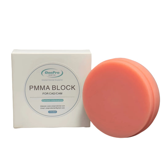 Dental pink PMMA milling block for prosthetic restorations