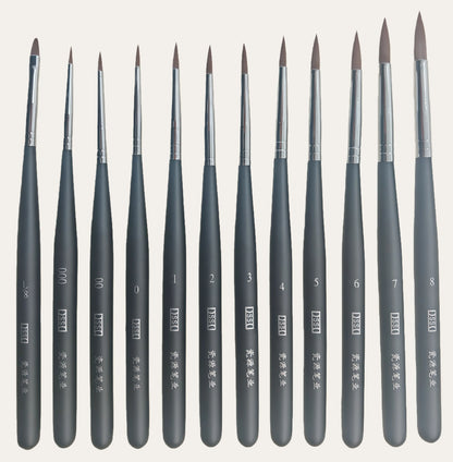 Close-up view of precision dental ceramic glaze brush pen for porcelain crown and veneer applications