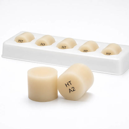 Pressable lithium disilicate glass ceramic ingots HT A2 with shade tray for dental restorations