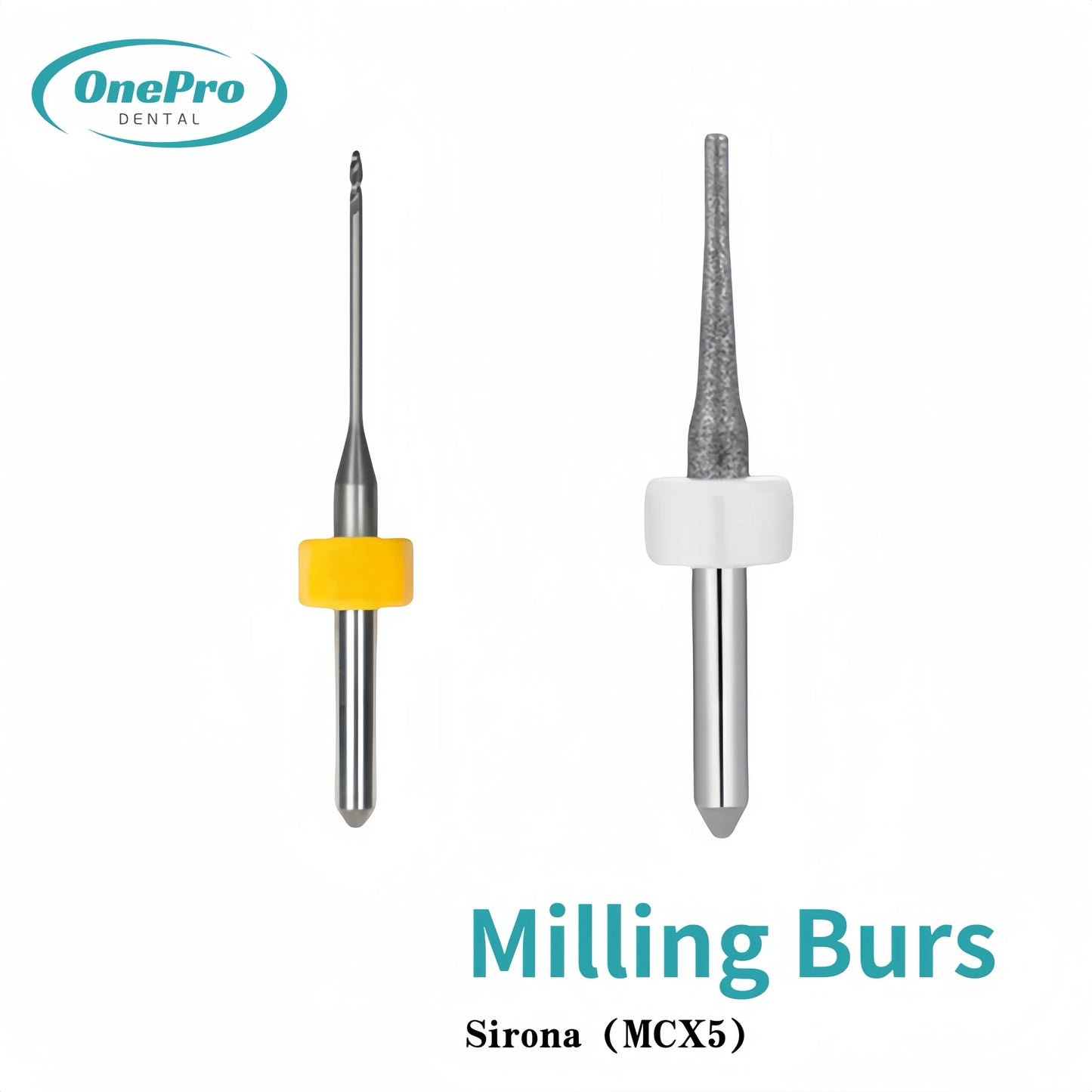 High-precision diamond-coated milling burs for Sirona MCX5 dental machines