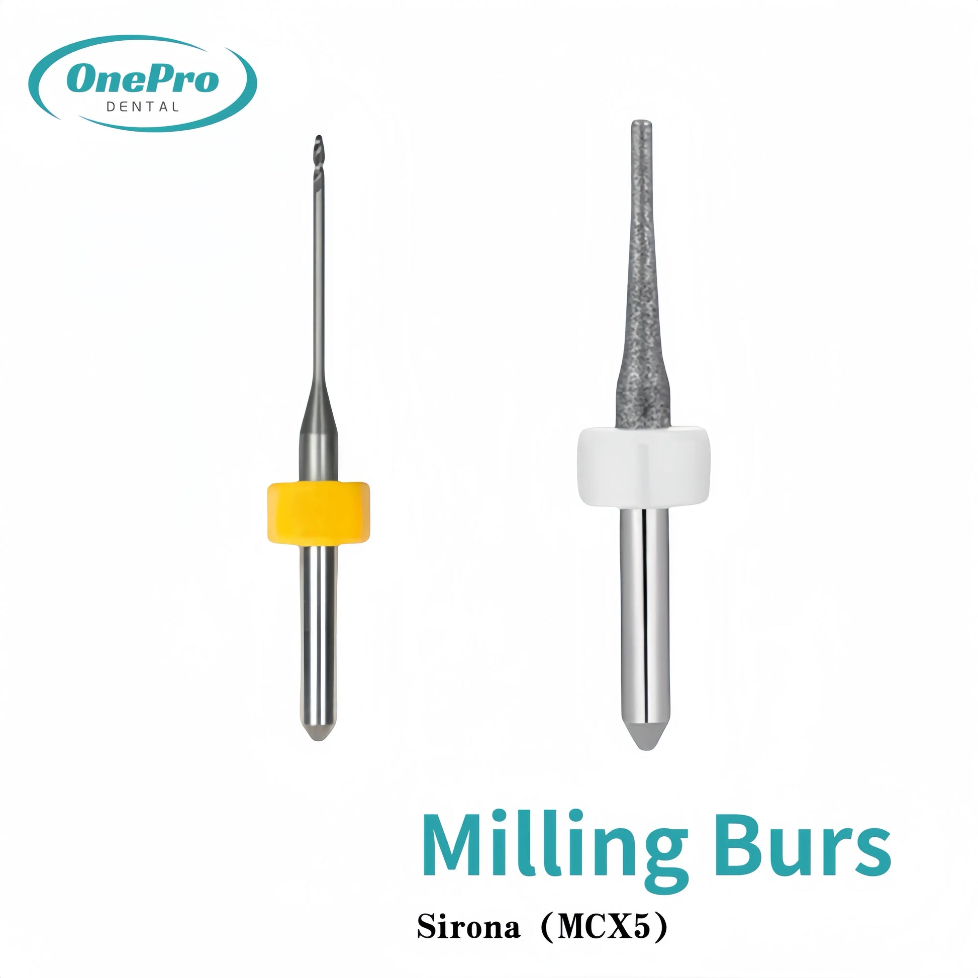 High-precision diamond-coated milling burs for Sirona MCX5 dental machines