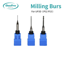 "High-precision milling burs for UP3D P52 and P53 multi-material cutting"