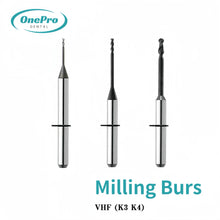 "High-precision milling burs for VHF K3 and K4 dental machines"
