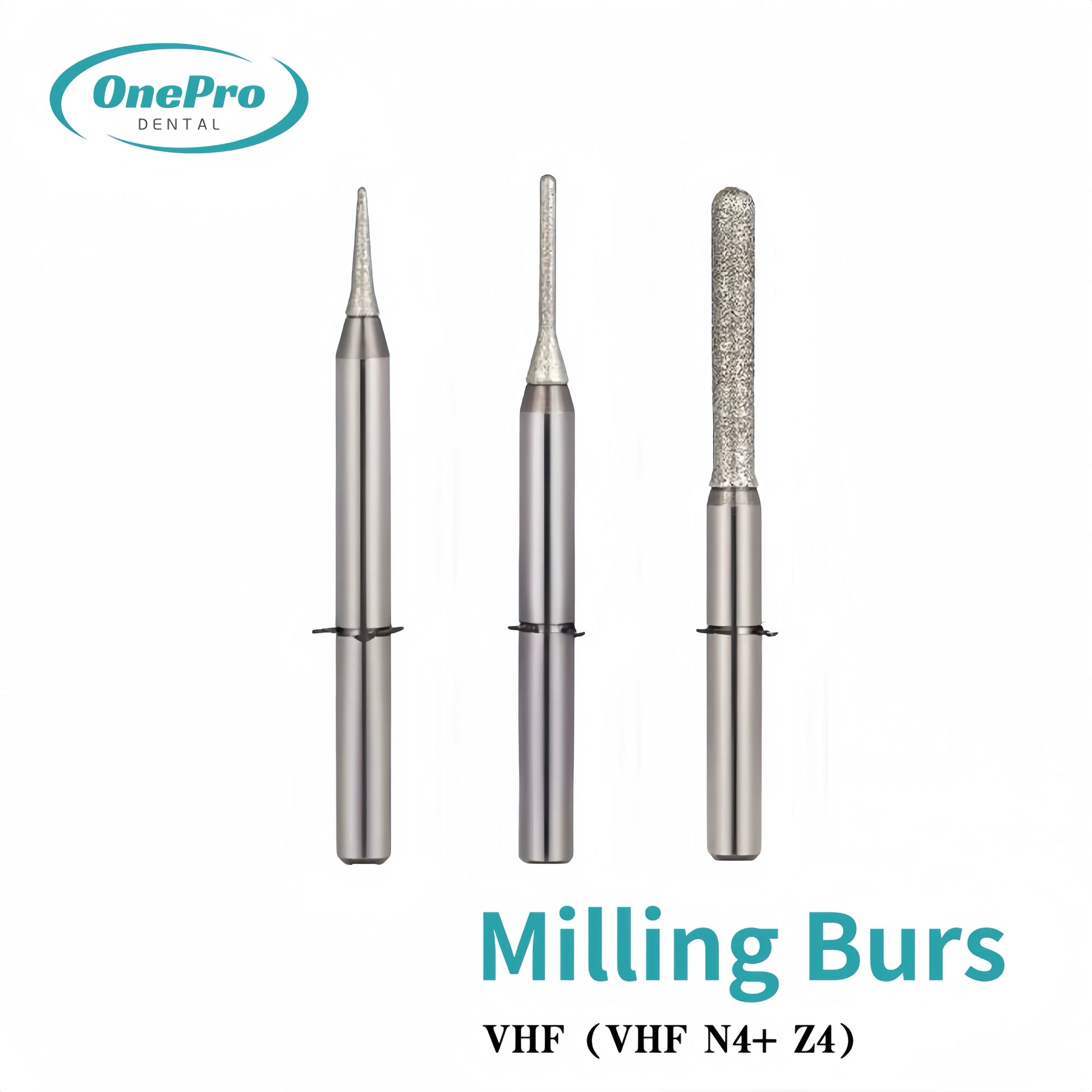 "High-precision milling burs for VHF N4+ and Z4 dental machines"