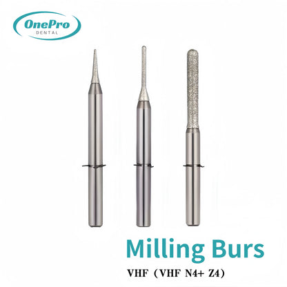 "High-precision milling burs for VHF N4+ and Z4 dental machines"