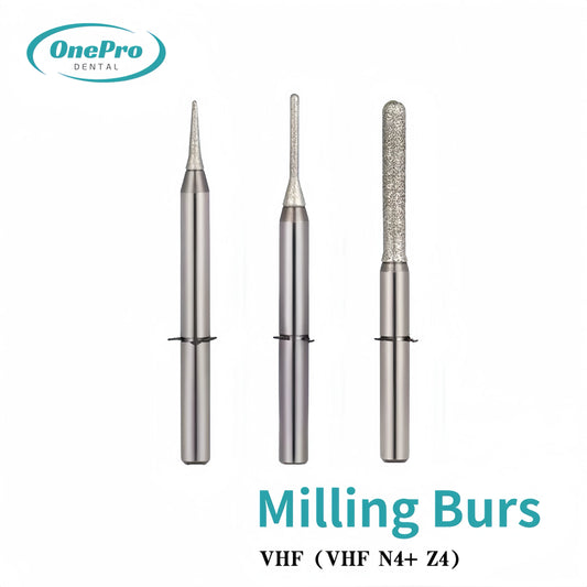 "High-precision milling burs for VHF N4+ and Z4 dental machines"