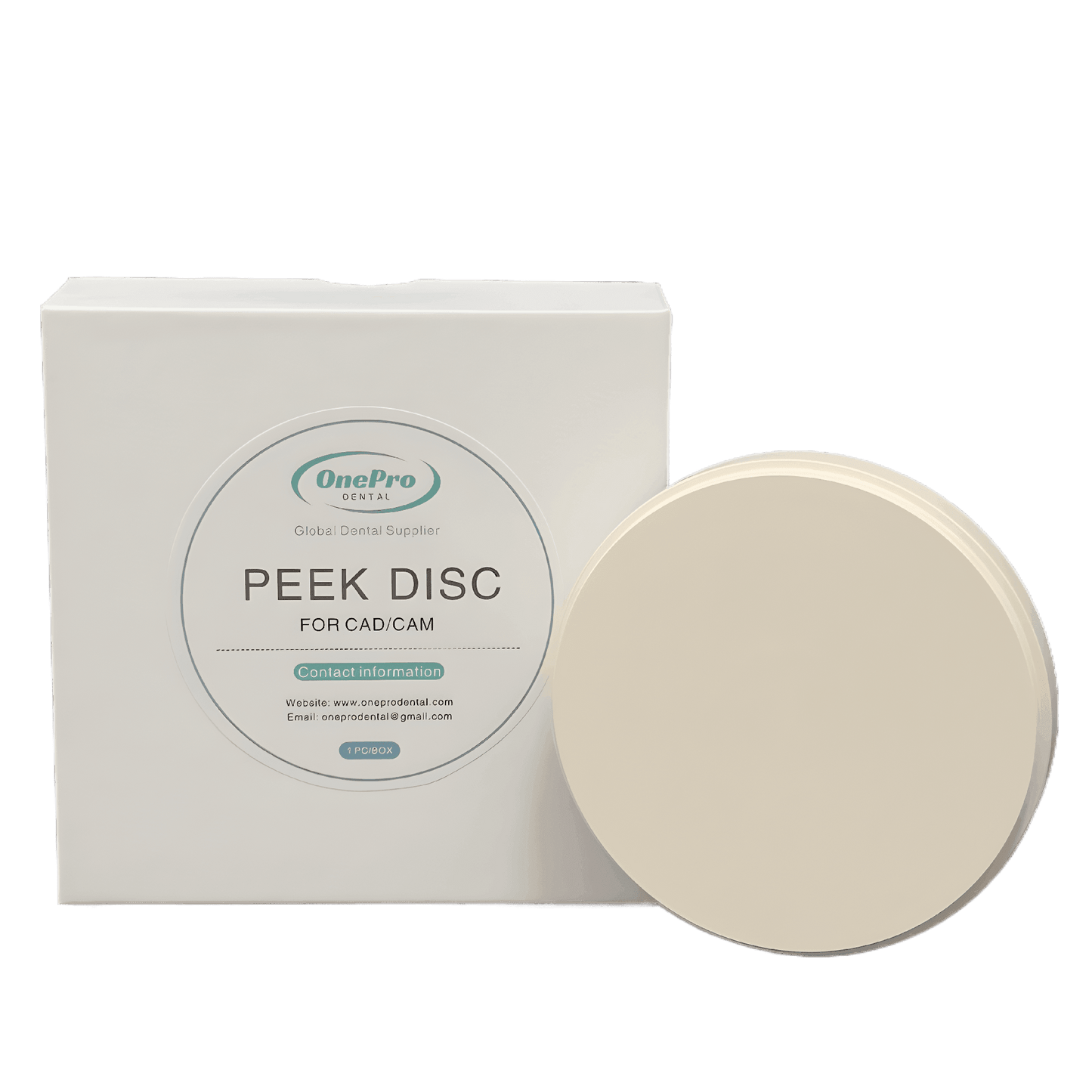 White PEEK disc for high-quality dental restorations