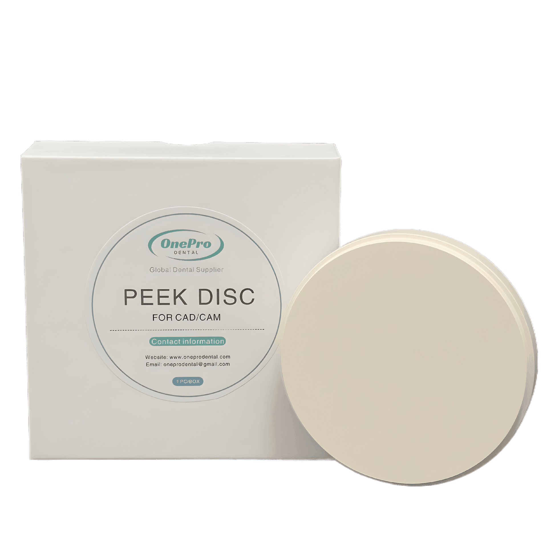 White PEEK disc for high-quality dental restorations