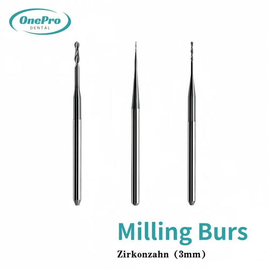 "High-precision 3mm shark burs for Zirkonzahn dental milling machines"