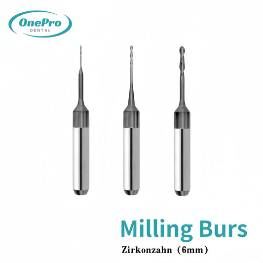 "High-precision 6mm M1 burs for Zirkonzahn dental milling machines"